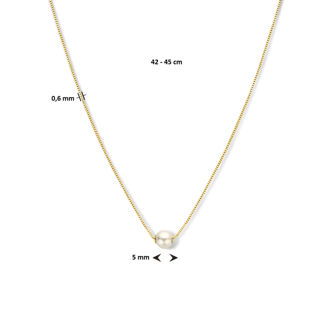 pearl necklace 42 - 45 cm 14K yellow gold