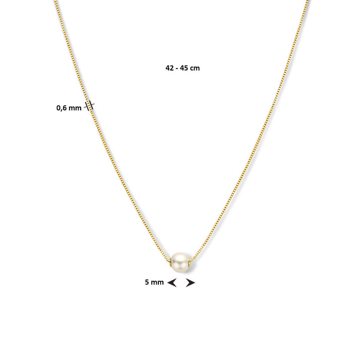 pearl necklace 42 - 45 cm 14K yellow gold