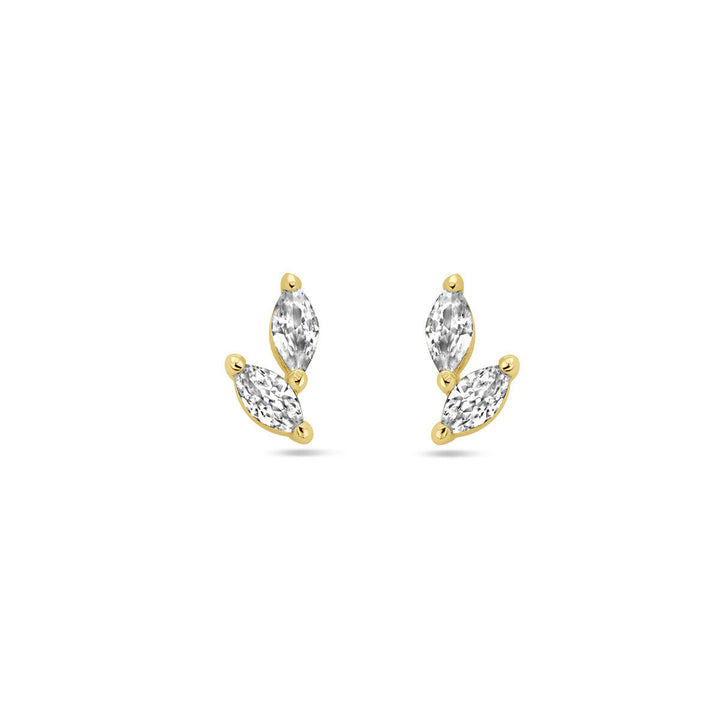 ear studs zirconia 1 micron silver gold plated (yellow)