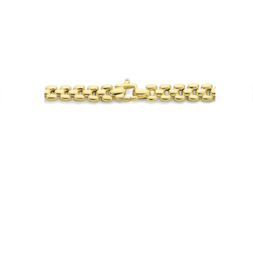 necklace panther 6.9 mm 43 cm 3 micron silver gold plated (yellow)