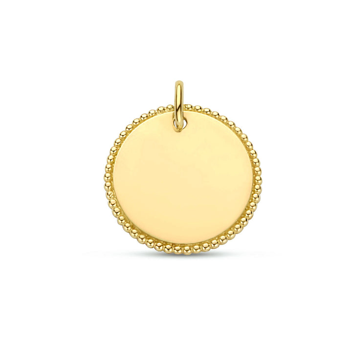 engraving pendant round 14K yellow gold