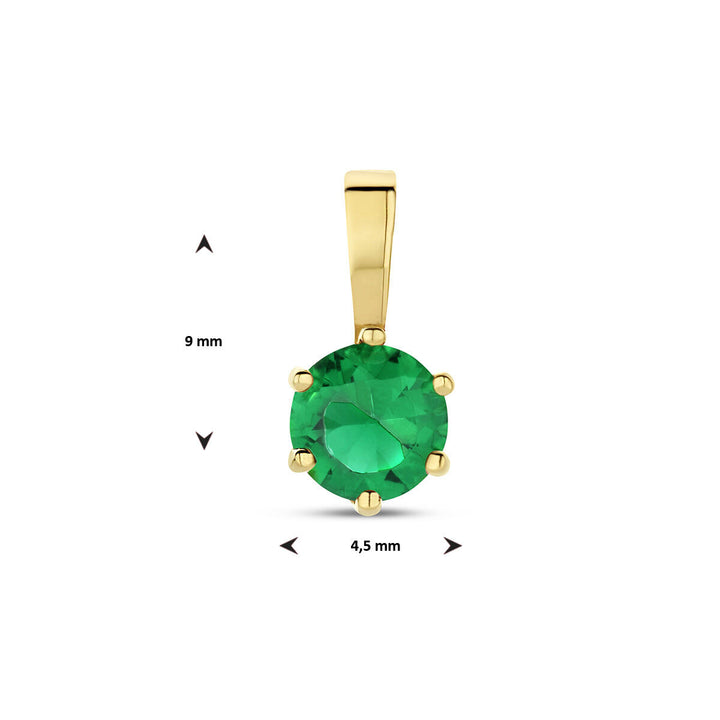 hanger met geboortesteen zirkonia 14K geelgoud