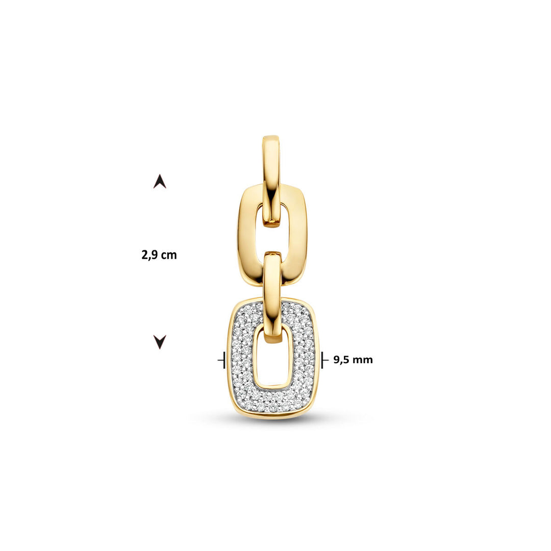 hanger schakel diamant 0.18ct h si 14K geelgoud
