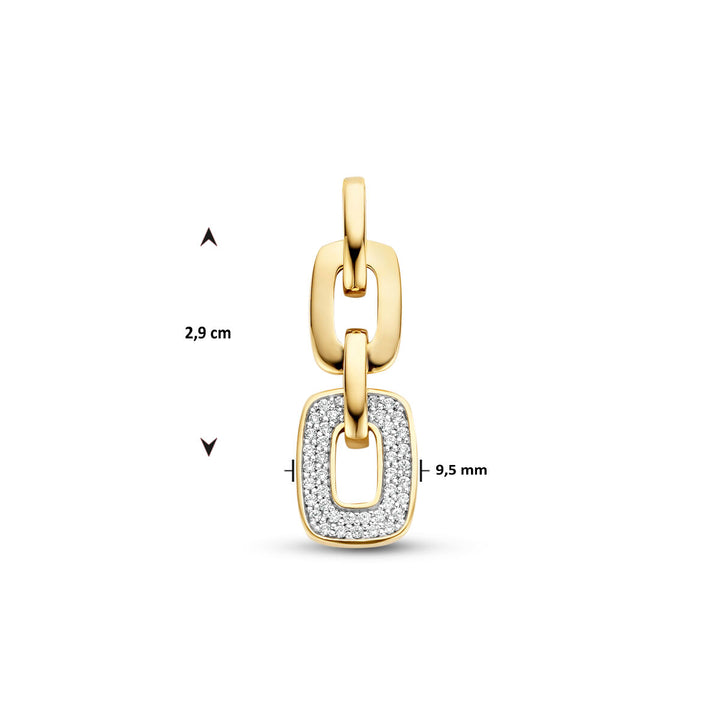 hanger schakel diamant 0.18ct h si 14K geelgoud
