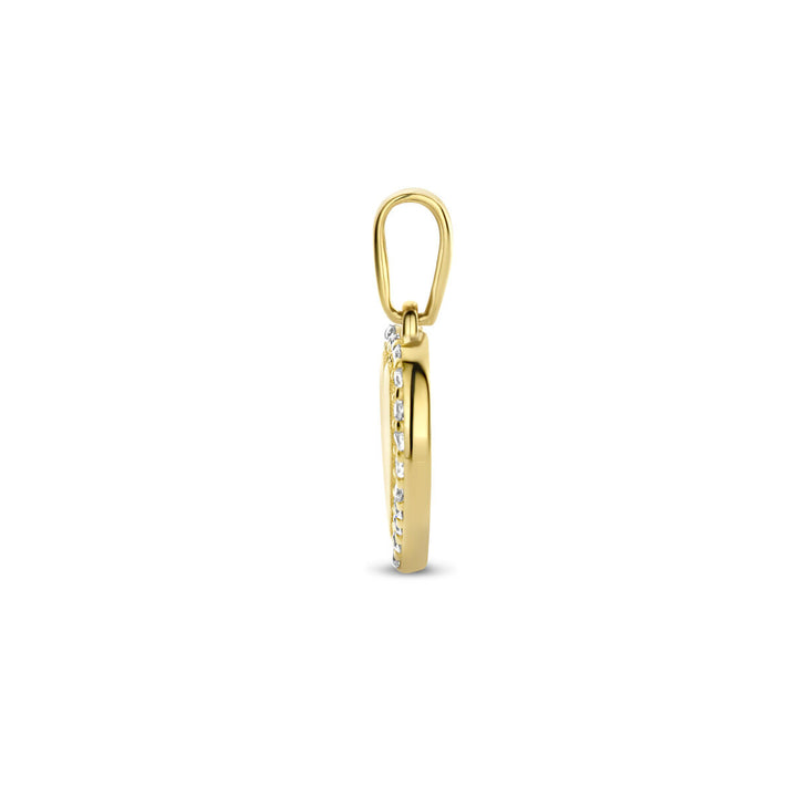 pendant heart zirconia 14K yellow gold