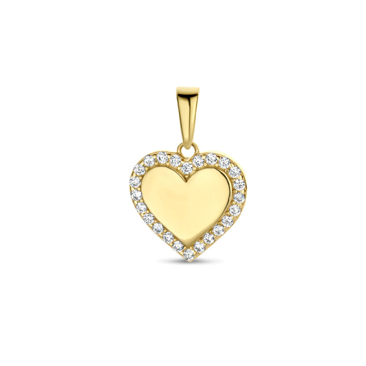 pendant heart zirconia 14K yellow gold
