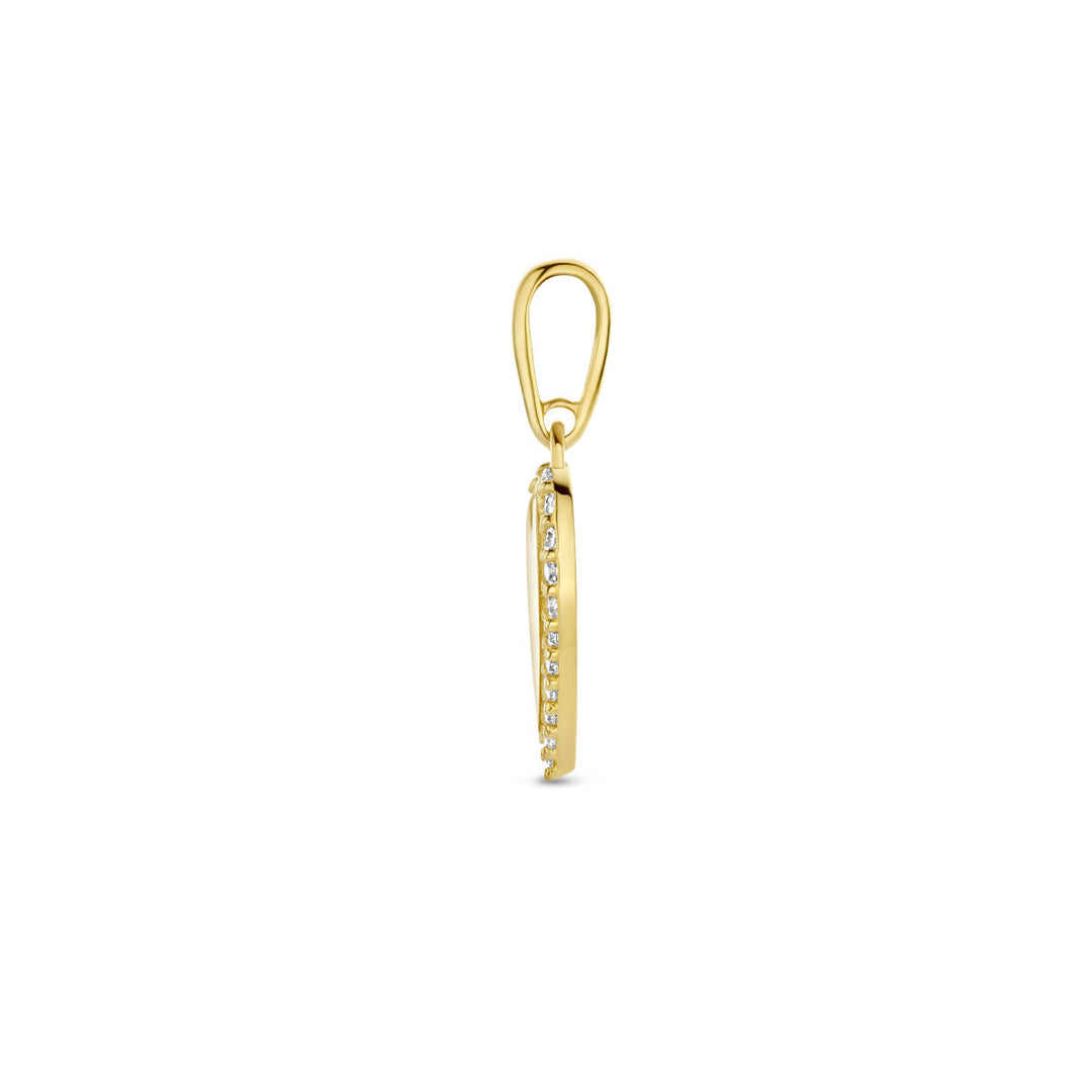 pendant heart zirconia 14K yellow gold