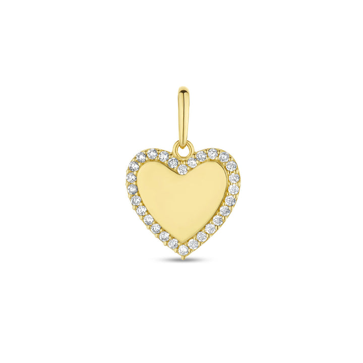 pendant heart zirconia 14K yellow gold