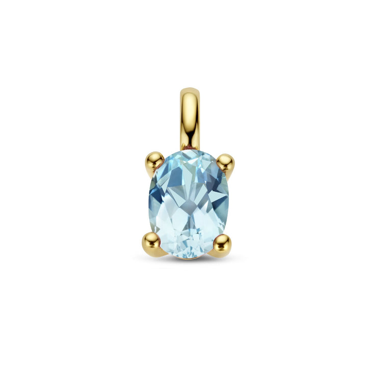 pendant blue topaz 14K yellow gold