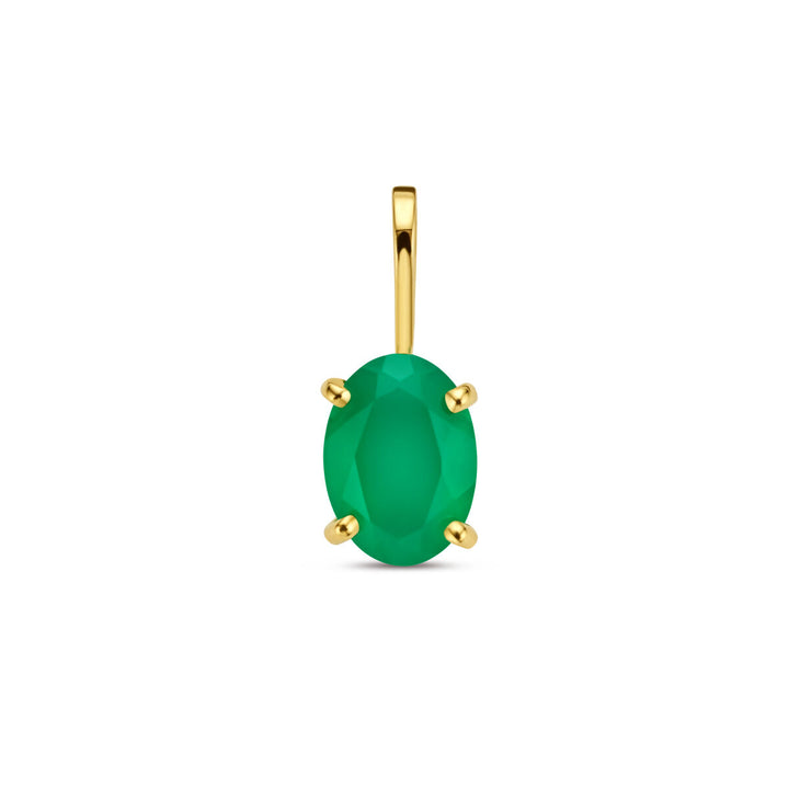 pendant green agate 14K yellow gold