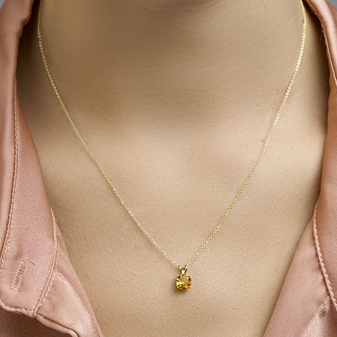 pendant citrine 14K yellow gold