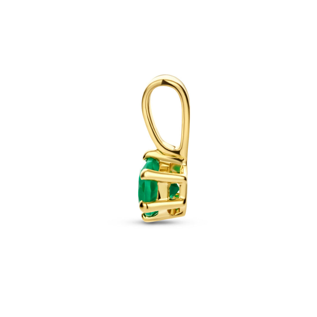 pendant green agate 14K yellow gold