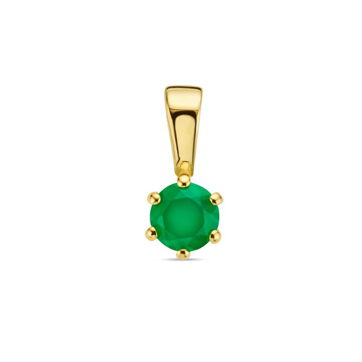 pendant green agate 14K yellow gold