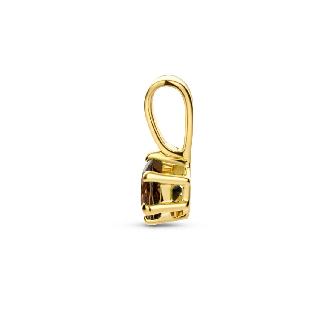 pendant smokey quartz 14K yellow gold
