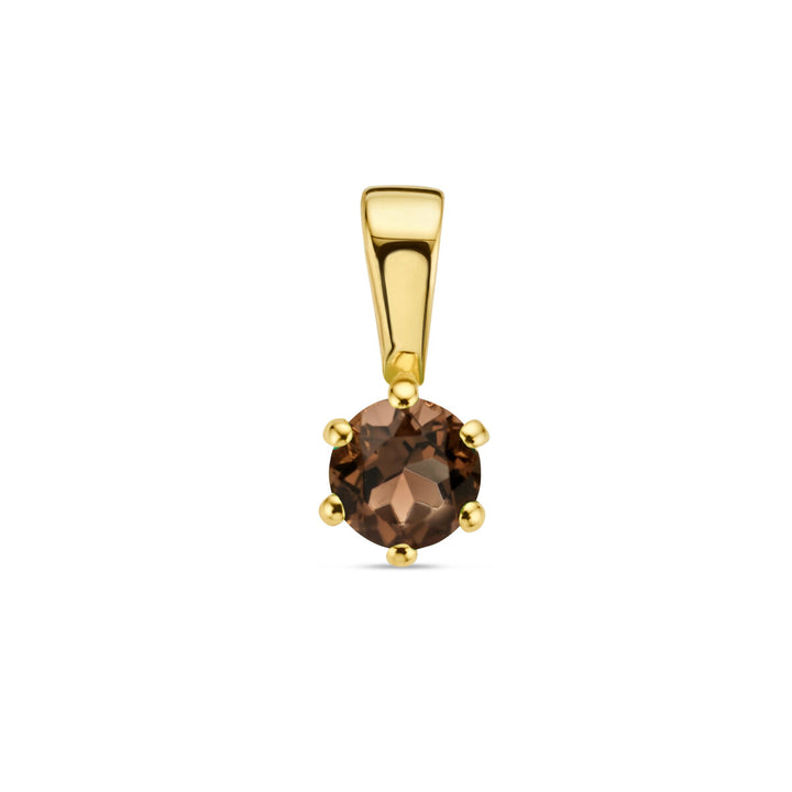 pendant smokey quartz 14K yellow gold