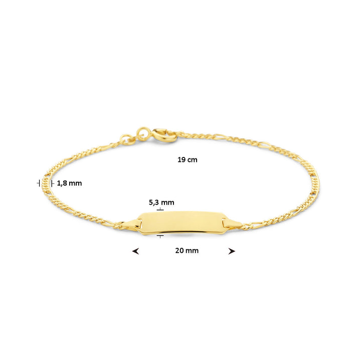 engraving bracelet 19 cm 14K yellow gold 
