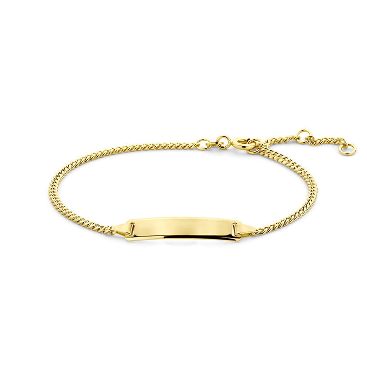 engraving bracelet gourmette plate 5.0 mm 16 - 17.5 - 19 cm 14K yellow gold