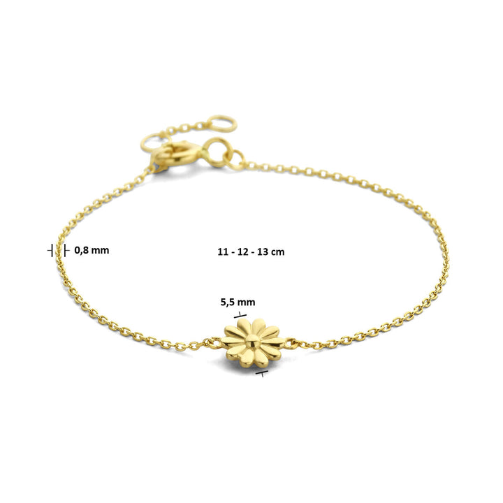 bracelet flower 11 - 12 - 13 cm 14K yellow gold