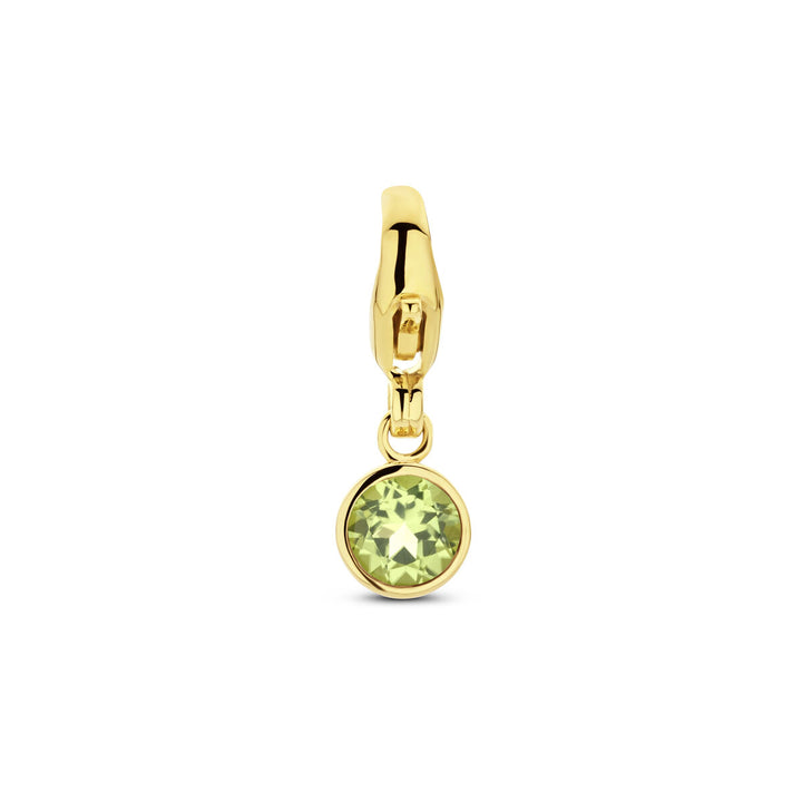 lock charm with birthstone 14K yellow gold