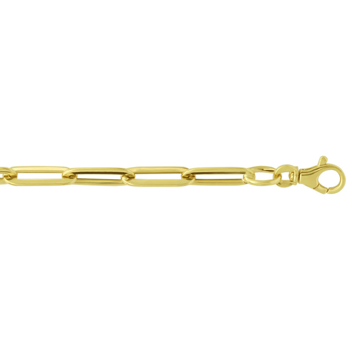 bracelet paper clip flat tube 5.0 mm 19 cm 14K yellow gold