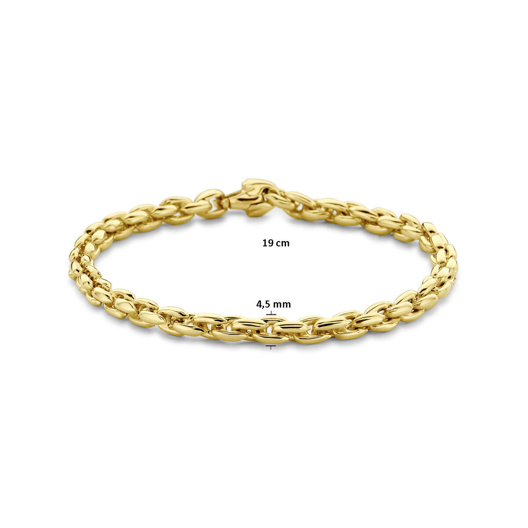 bracelet fantasy link 4.5 mm 19 cm 14K yellow gold