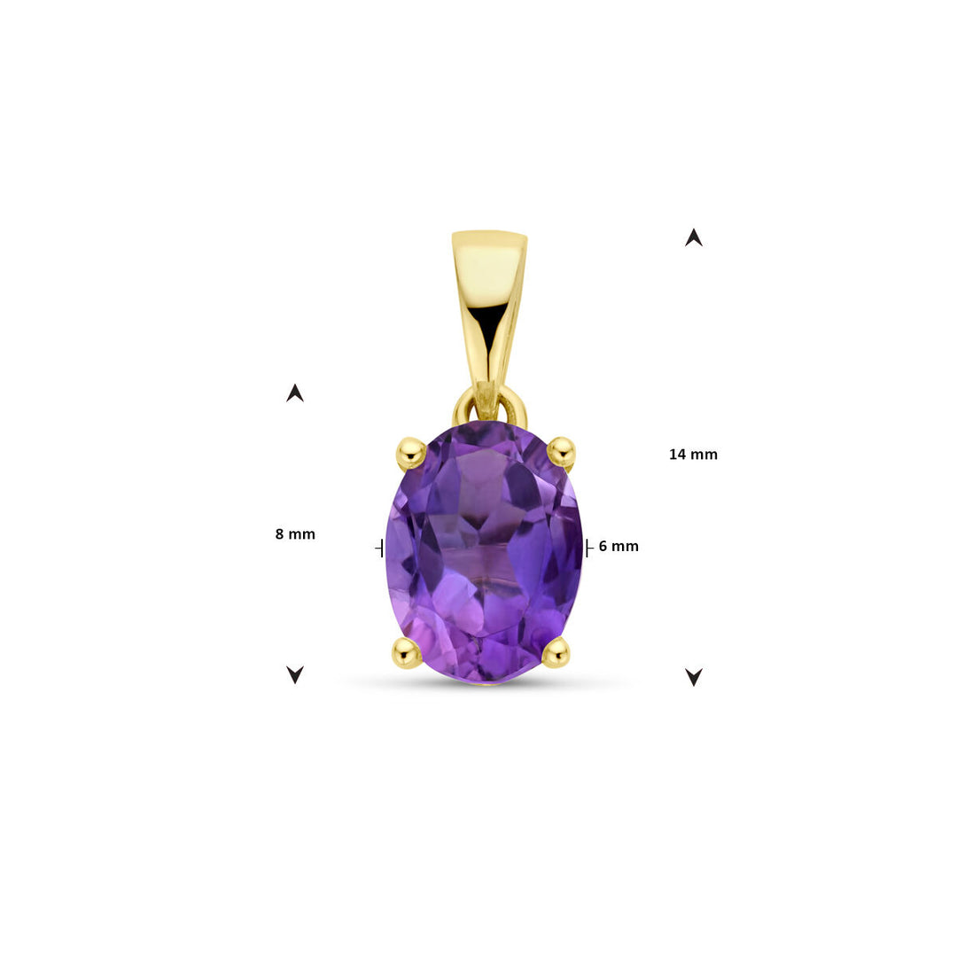 pendant amethyst 14K yellow gold