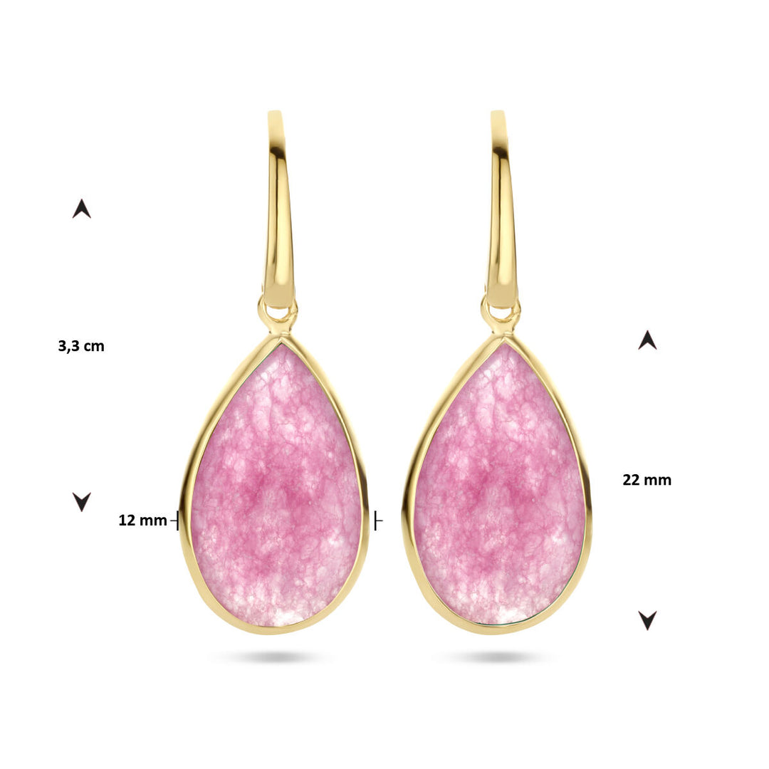 marginenta quartz earrings french hook silver gold plated (yellow)