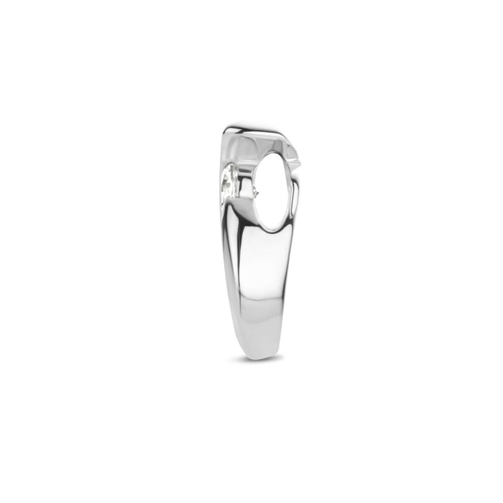 pendant drop zirconia silver rhodium plated