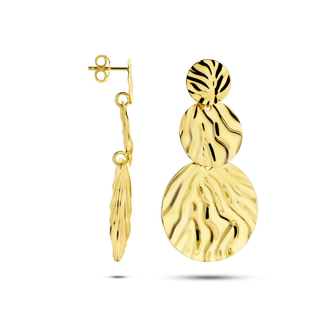 earrings relief 1 micron silver gold plated (yellow)