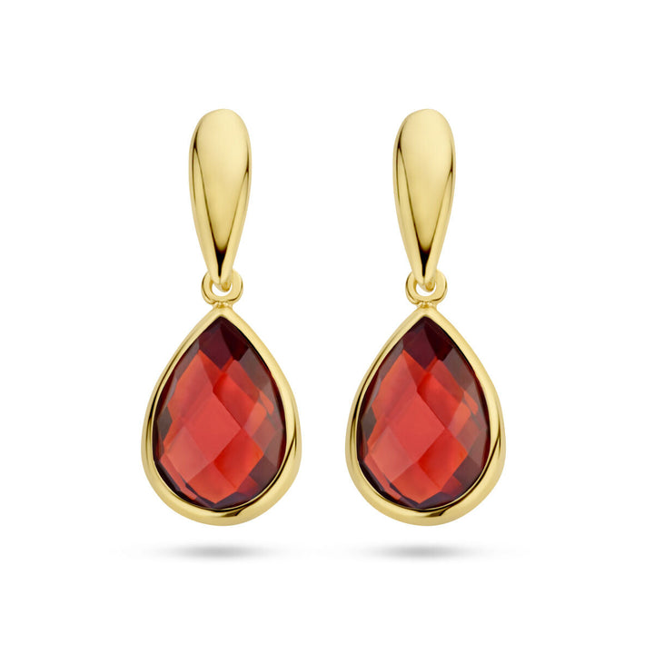 garnet earrings 14K yellow gold