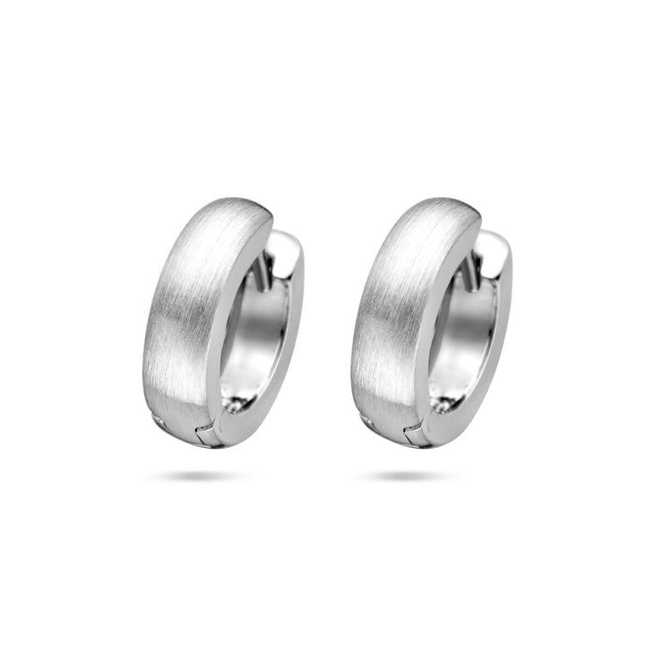 flat drop earrings 4.0 mm poly/matt silver rhodium plated