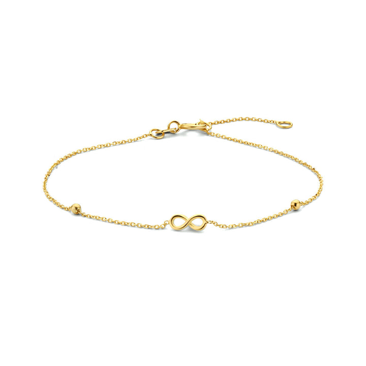 Gouden armband dames infinity en bolletjes 14K