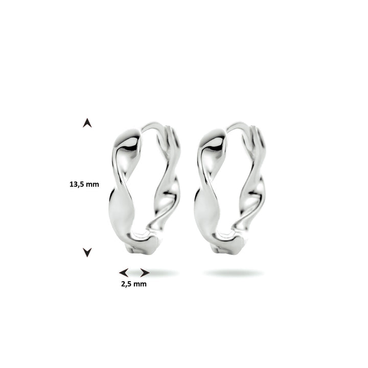 drop earrings twisted silver rhodium plated