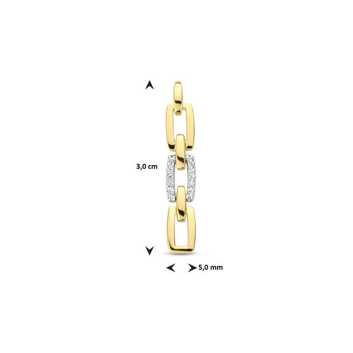 pendant link diamond 0.05ct h si 14K bicolor gold yellow/white