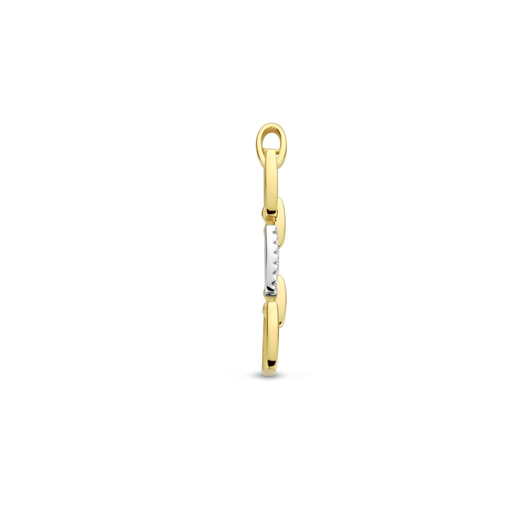 pendant link diamond 0.05ct h si 14K bicolor gold yellow/white