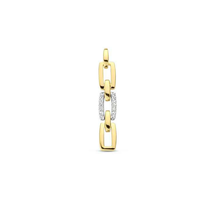 pendant link diamond 0.05ct h si 14K bicolor gold yellow/white