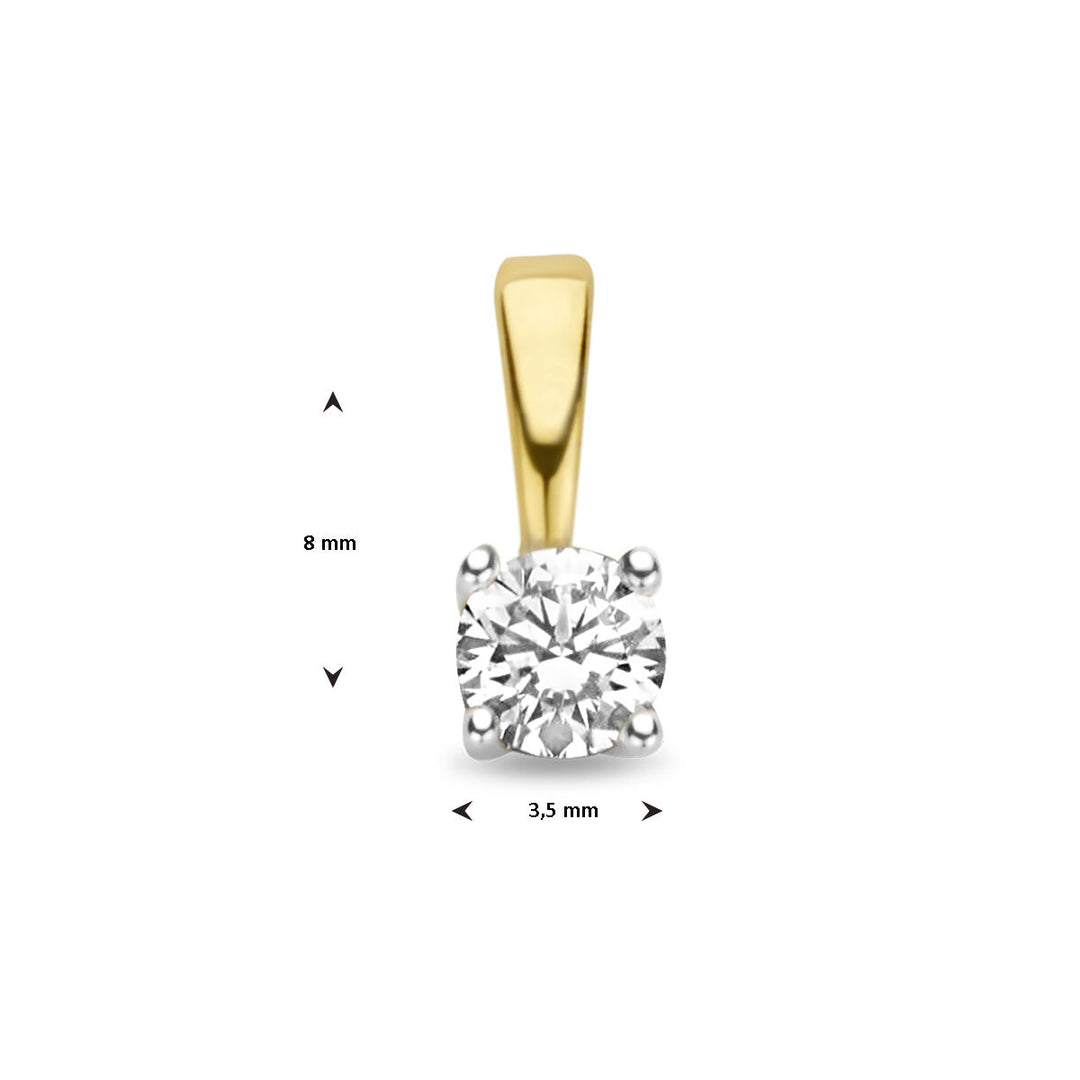 pendant diamond h si 14K bicolor gold yellow/white