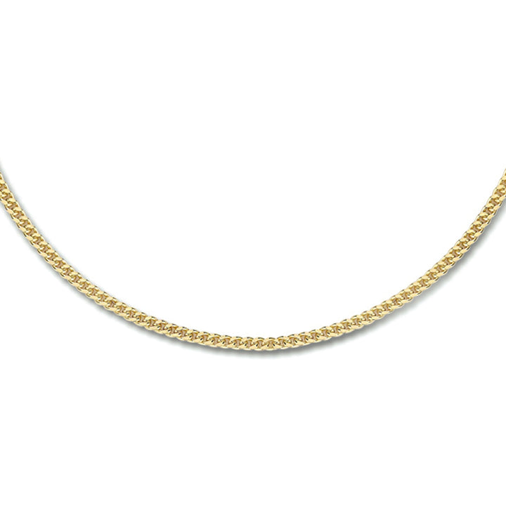 necklace gourmette 4-sided cut 1.8 mm 3 micron silver gold plated (yellow)