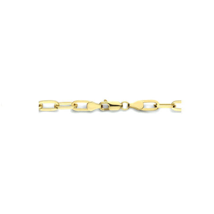 collier paperclip plat massief 5,0 mm 45 cm Zilgold (geelgoud met zilverkern)