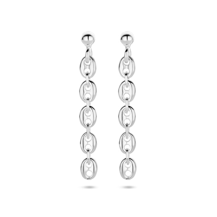earrings coffee bean silver rhodium plated