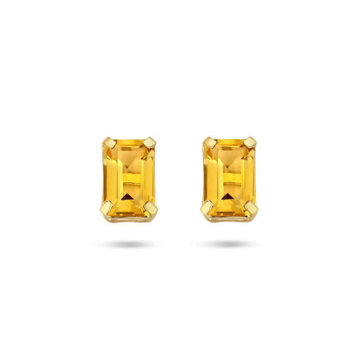 ear studs citrine 14K yellow gold