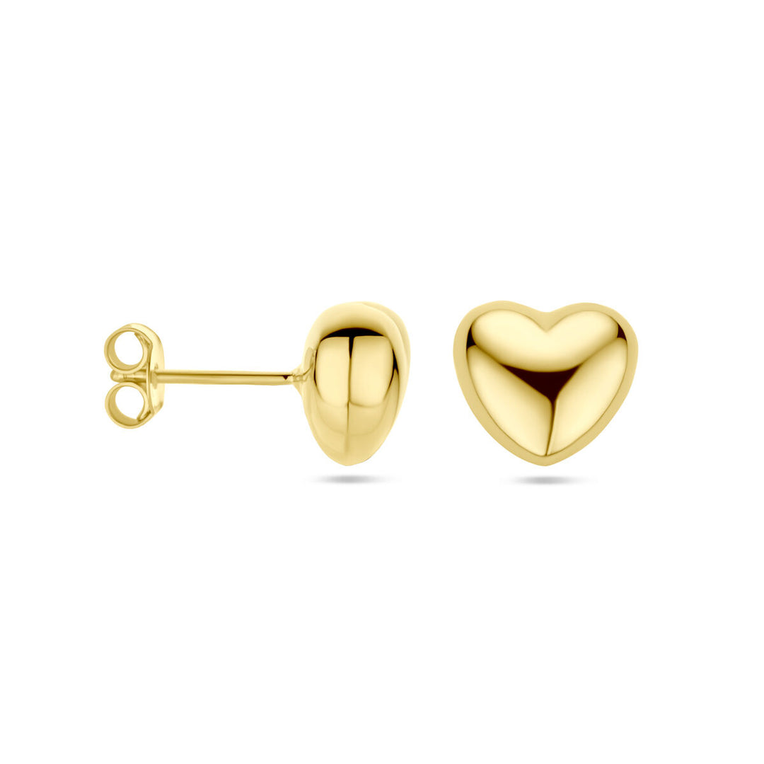 ear studs heart 1 micron silver gold plated (yellow)