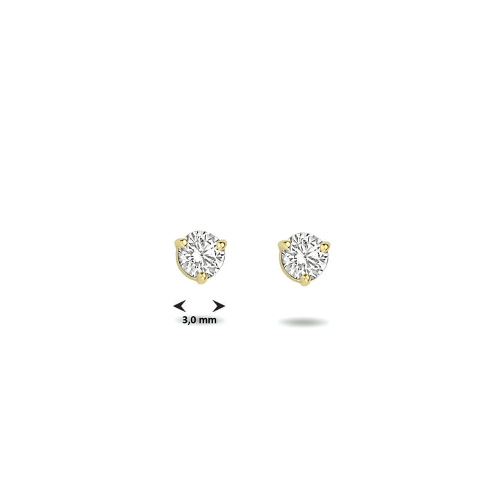 ear studs zirconia 14K yellow gold