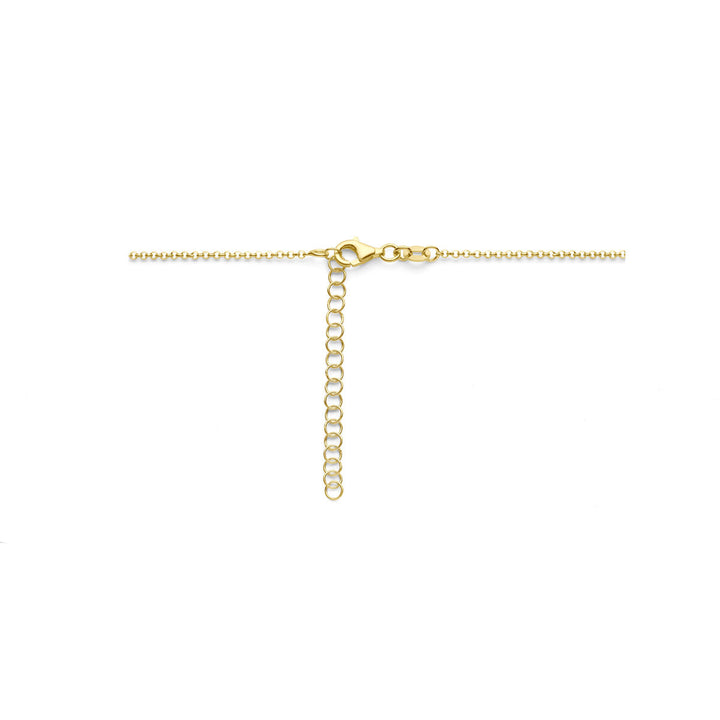 necklace heart 1.5 mm 40 + 5 cm 3 micron silver gold plated (yellow)