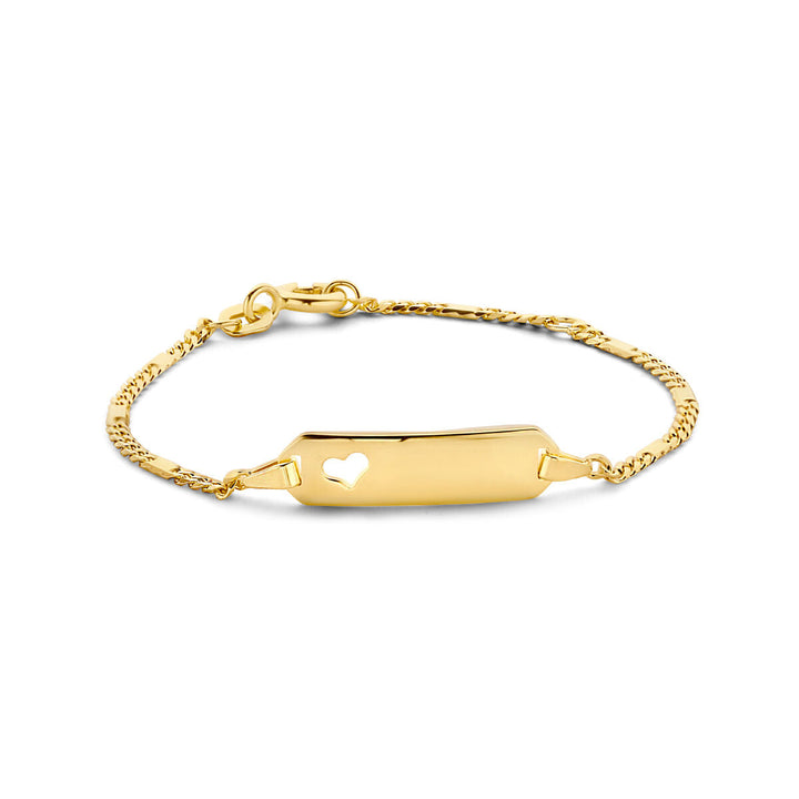 Baby bracelet gold heart plate 5.5 mm 14K