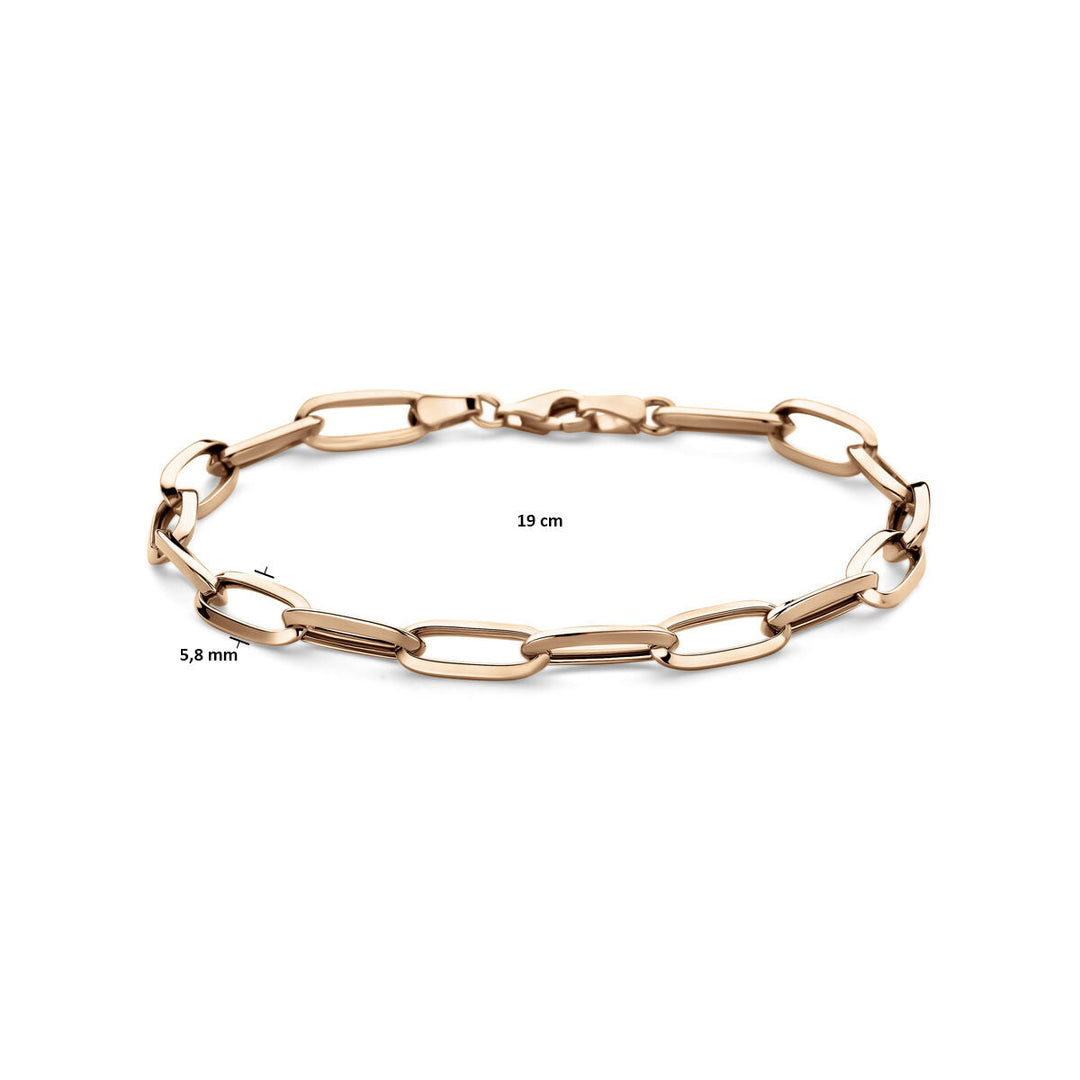 De armband closed forever 5,8 mm 19 cm van 14K roségoud uit de Van der Kooij Collectie is prachtig gepresenteerd op een witte achtergrond.