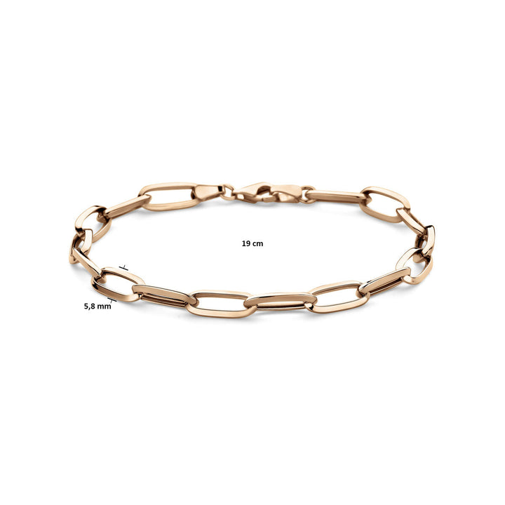 De armband closed forever 5,8 mm 19 cm van 14K roségoud uit de Van der Kooij Collectie is prachtig gepresenteerd op een witte achtergrond.