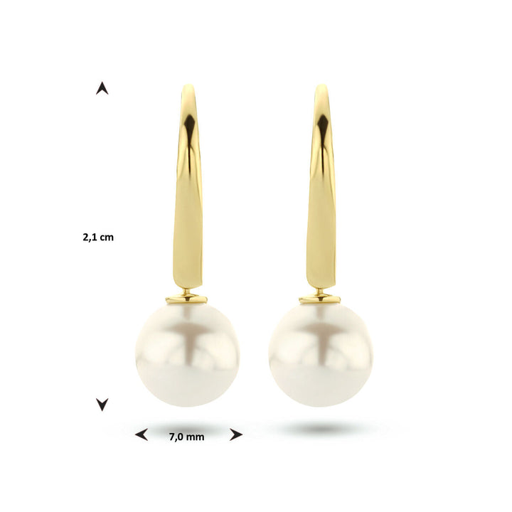 earrings pearl brisur hook 14K yellow gold