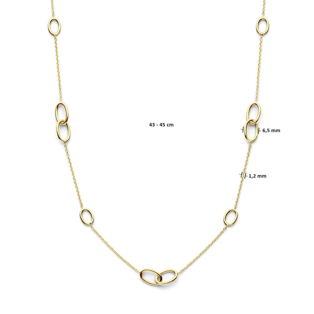 necklace ovals 43 - 45 cm 14K yellow gold