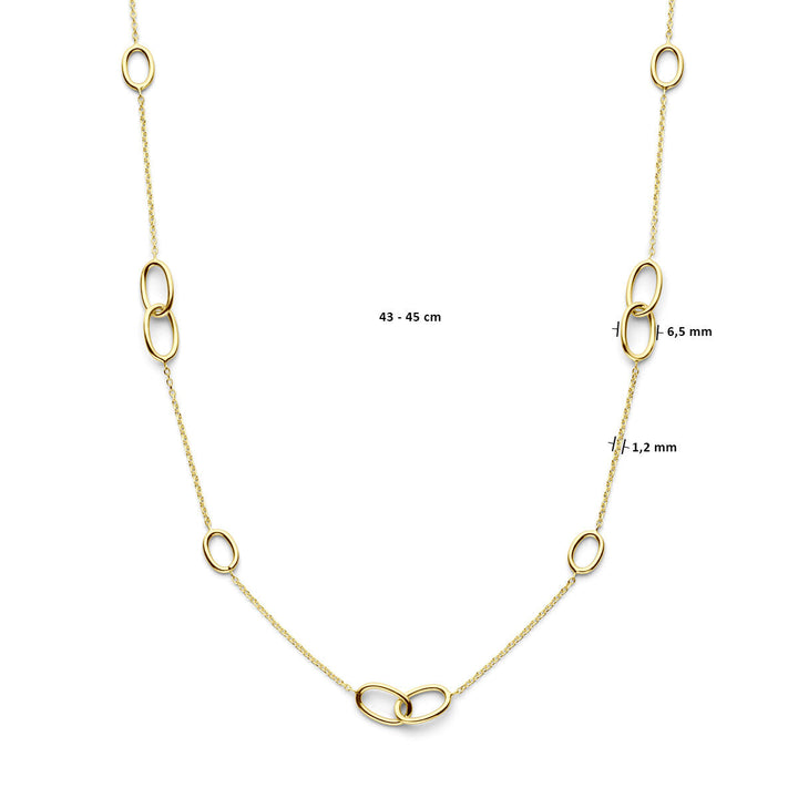 necklace ovals 43 - 45 cm 14K yellow gold
